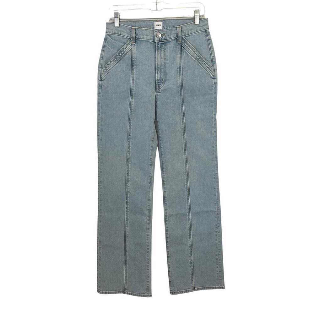 Edwin Women's Marli Straight Leg Front Seam High Rise Jeans Light Wash 28 New